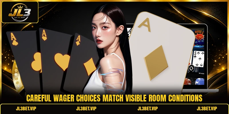 Careful wager choices match visible room conditions Careful wager choices match visible room conditions