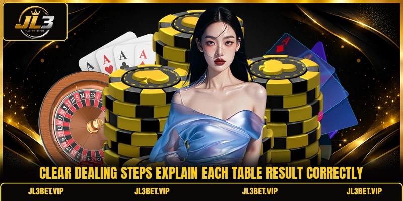 Clear dealing steps explain each table result correctly Clear dealing steps explain each table result correctly