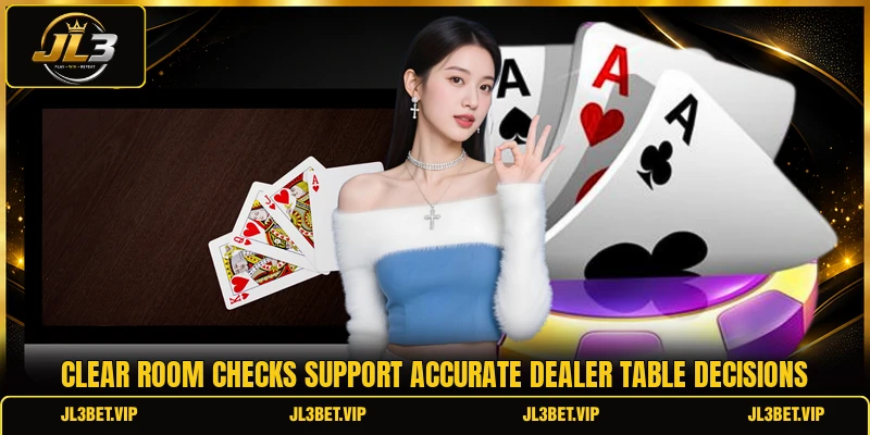 Clear room checks support accurate dealer table decisions Clear room checks support accurate dealer table decisions