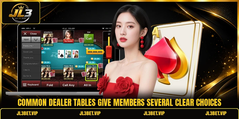 Common dealer tables give members several clear choices Common dealer tables give members several clear choices