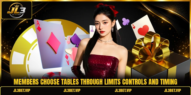Members choose tables through limits controls and timing Members choose tables through limits controls and timing