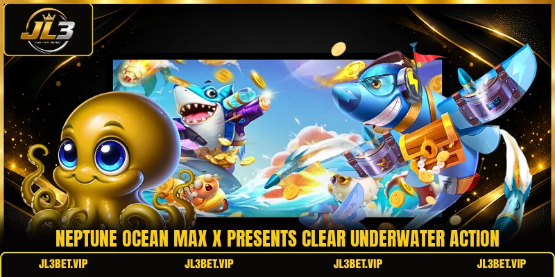 Neptune Ocean Max X presents clear underwater action Neptune Ocean Max X presents clear underwater action