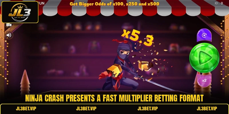 Ninja Crash presents a fast multiplier betting format Ninja Crash presents a fast multiplier betting format