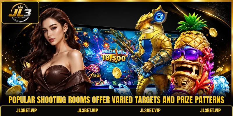 Popular shooting rooms offer varied targets and prize patterns Popular shooting rooms offer varied targets and prize patterns