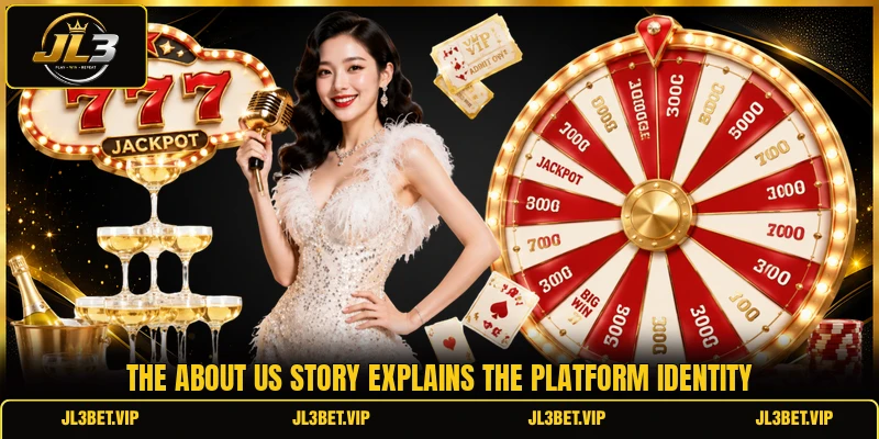 The about us story explains the platform identity The about us story explains the platform identity