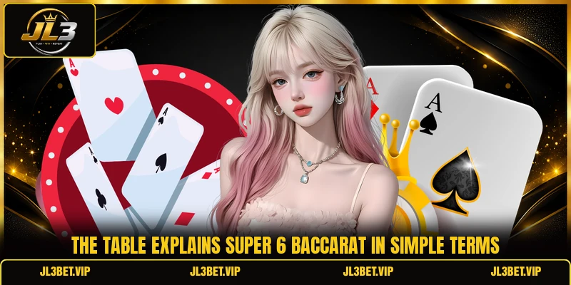 The table explains super 6 baccarat in simple terms The table explains super 6 baccarat in simple terms