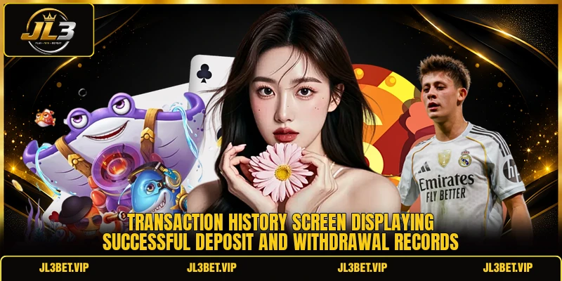 Transaction history screen displaying successful deposit and withdrawal records Transaction history screen displaying successful deposit and withdrawal records